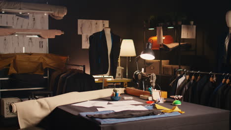 mode-atelier mit kleidungsskizzen