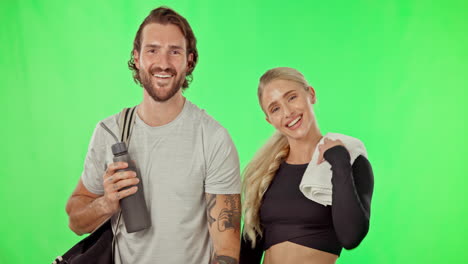 invite, exercise and join  the gym on green screen