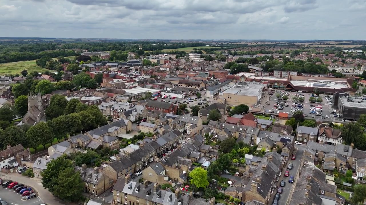 Huntingdon Cambridgeshire England drone,aerial 4k footage