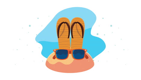 temporada de verano en la isla con zapatillas