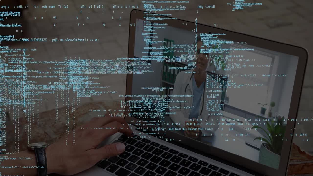 procesamiento de datos sobre los médicos que utilizan computadora portátil