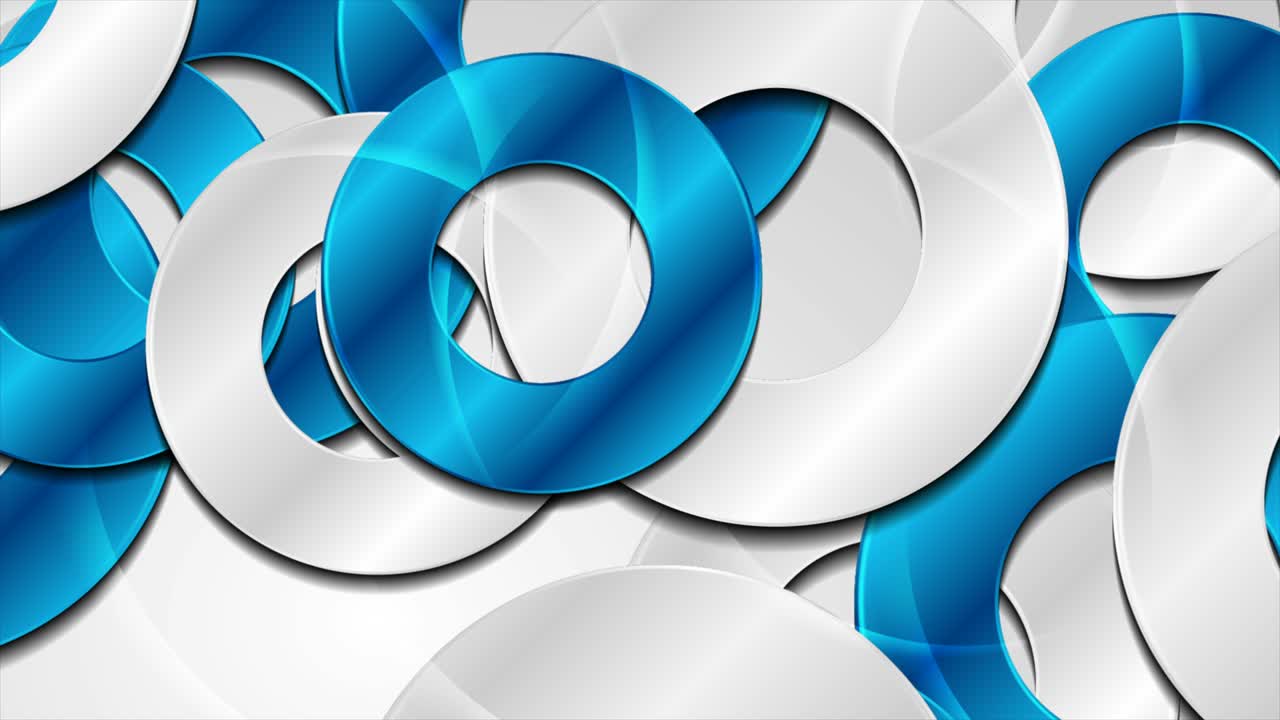 círculos brillantes azules y grises diseño de movimiento geométrico de tecnología abstracta