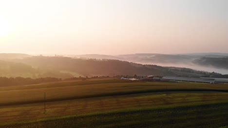 aerial view of a farm in knox county maine usa