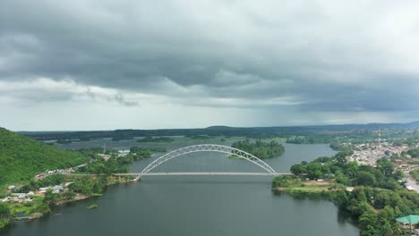 adomi bridge crossing in ghana, africa