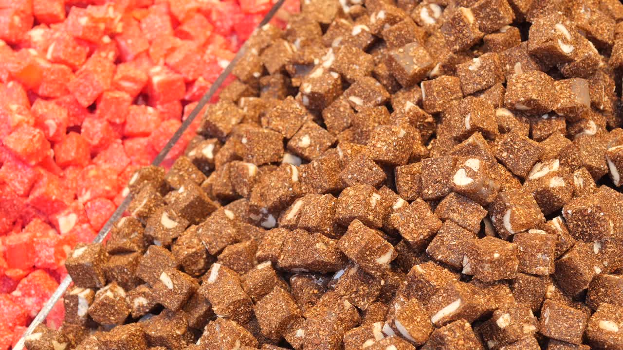 Assorted Colorful and Brown Sweet Cubes