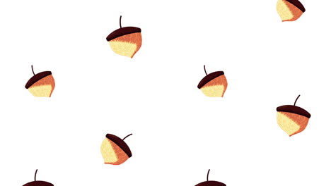 animación del patrón de las bellotas de la temporada de otoño