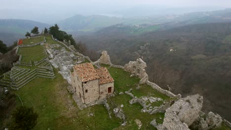 this is an aerial video of the ancient village of gessopalena in italy