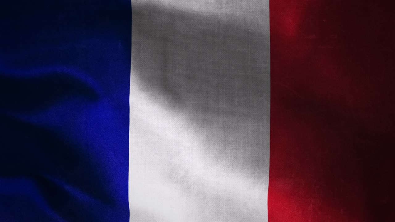 Bandera francesa ondeando suavemente al viento