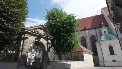 courtyard of st. martin's cathedral in bratislava, slovakia