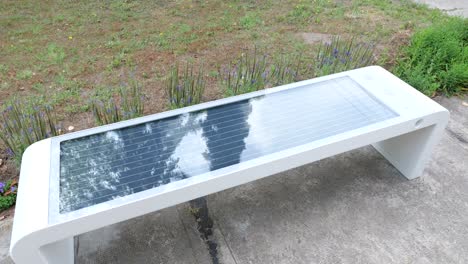 smart solar bench in the park