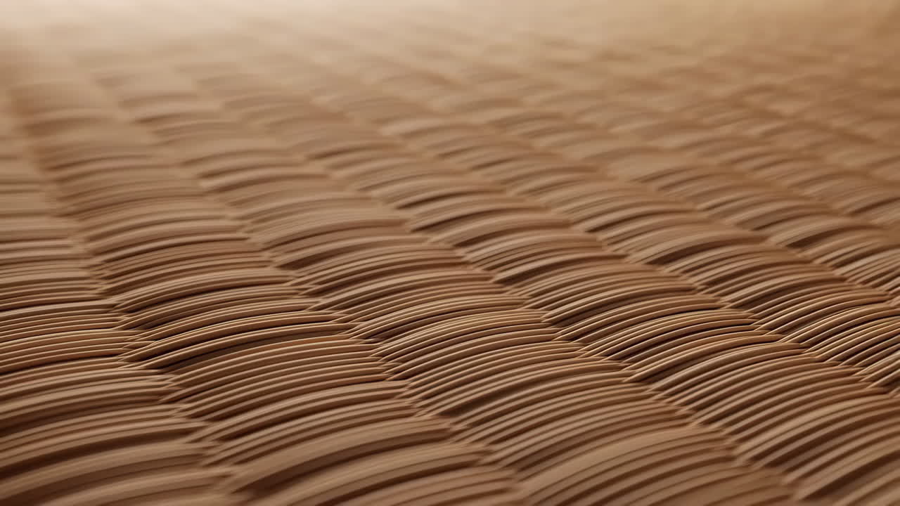 Detail přírodního tkaného ratanového texturového vzoru.