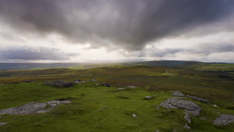 dramatic mountain landscape under stormy sky