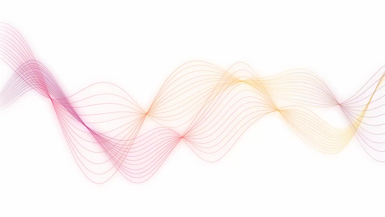 Colorful dynamic undulating lines smoothly flow in an abstract looping animation on bright white background.