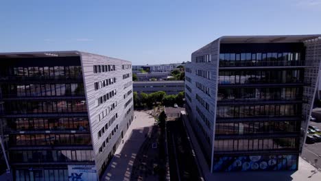 some modern architectural buildings in montpellier