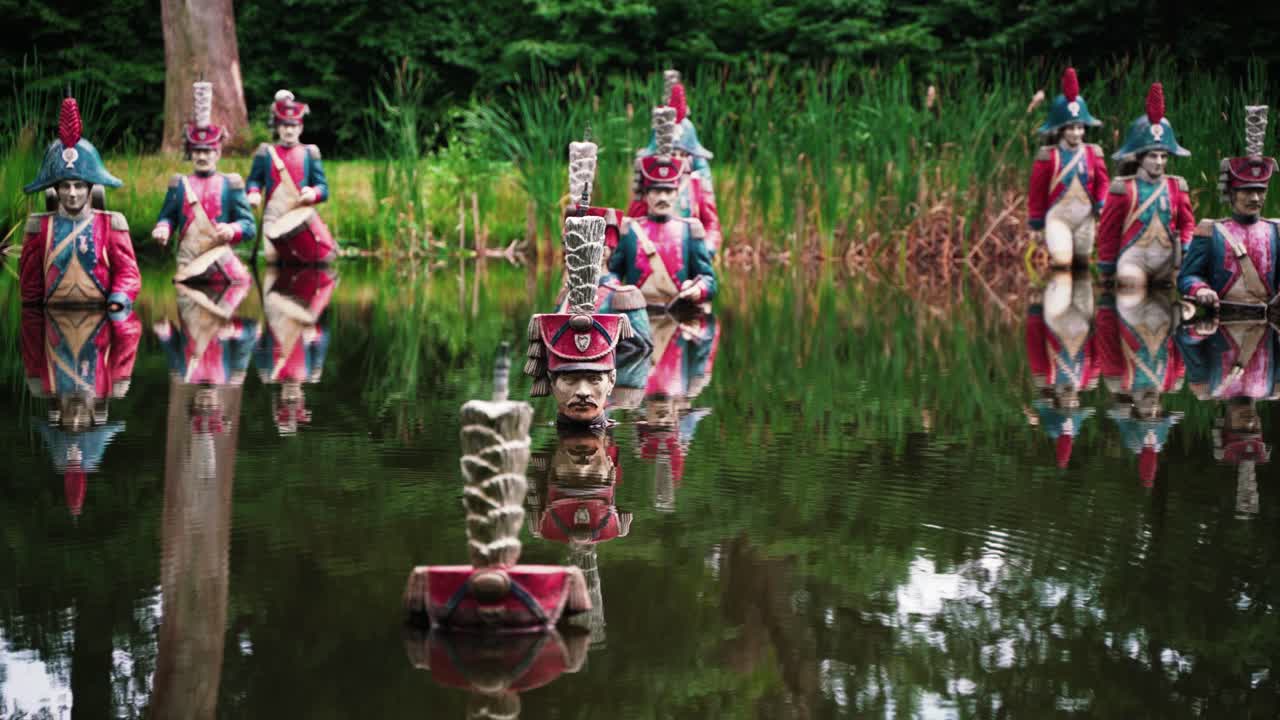 ⁇ 은 테마 파크에서 나폴레옹의  ⁇ 어가는 군대 동상, 정적 전망