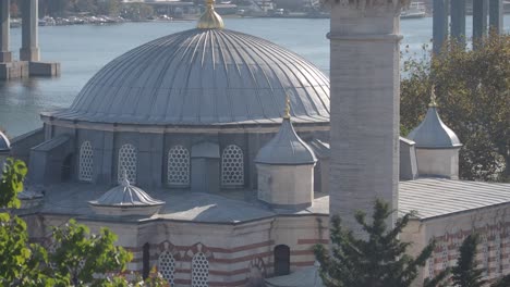 istanbul mosque with dome and river view