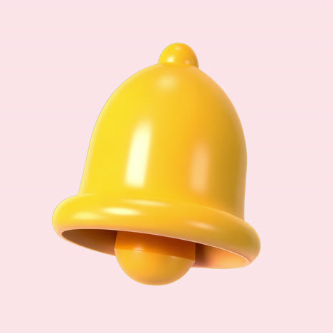 cute 3d bell animation isolated asset, transparent 4k video, alpha channel, prores 4444