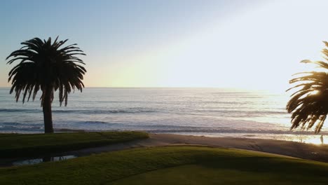 aerial view of the golf course with an ocean view