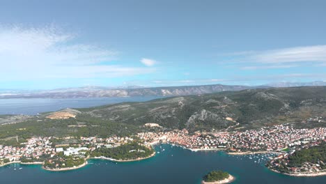 aerial hyper lapse above split city, croatia on mediterranean coast