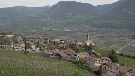 view of kurtatsch - cortaccia, south tyrol, italy, from above