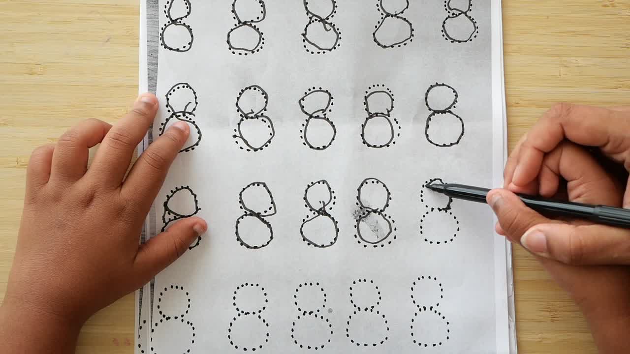 Tracing Number 8 Practice for Kids