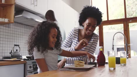 family spending time at home together