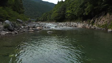 Flying-along-Itadori-River-in-Gifu-Japan