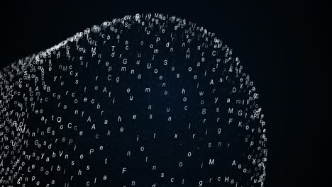 metamorphose of amorphous surface from glowing particles, spherical ondulation of surface, abstract animation of future shape