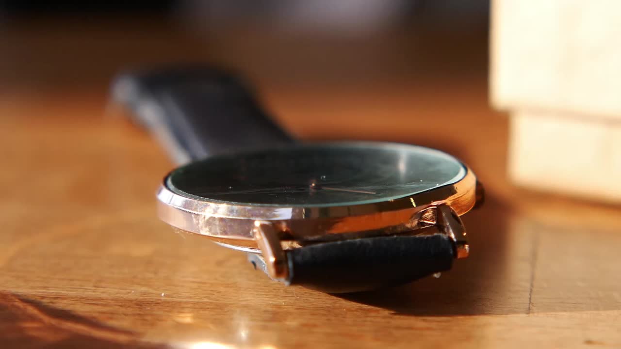 Smartwatch on a wooden surface