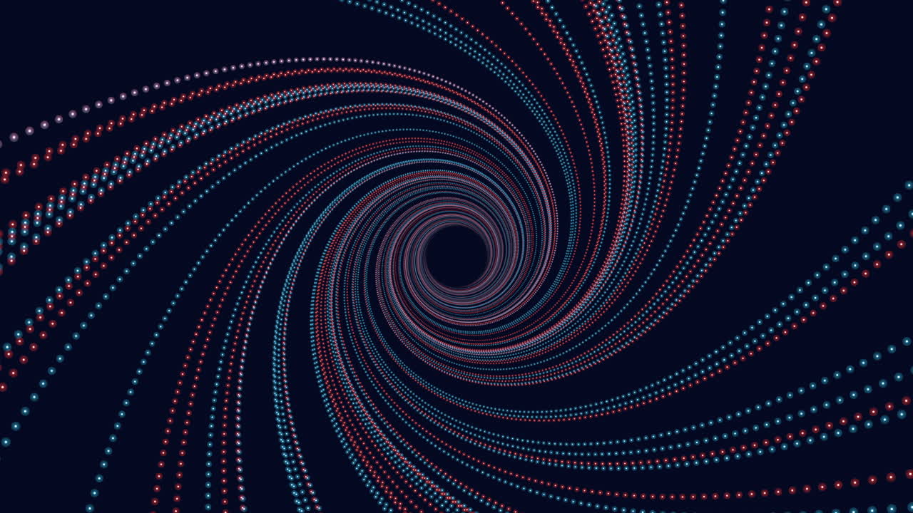 Colorful spiral red and blue lines in circular pattern