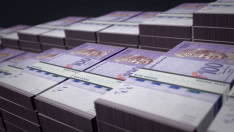 el dinero del ringgit de malasia el paquete de billetes crece en bucle
