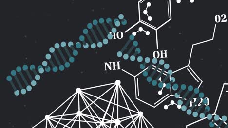 과학적 데이터 처리 및 dna  ⁇ 을 회전시키는 애니메이션