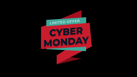 Cyber-Monday-sale-sign-banner-for-promo-video.-Sale-badge.-Special-offer-discount-tags-with-Alpha-Channel-transparent-background.