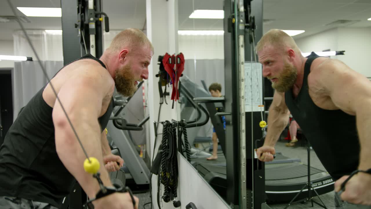 Functional Training With Dumbbells. Fit Man Fitness Training