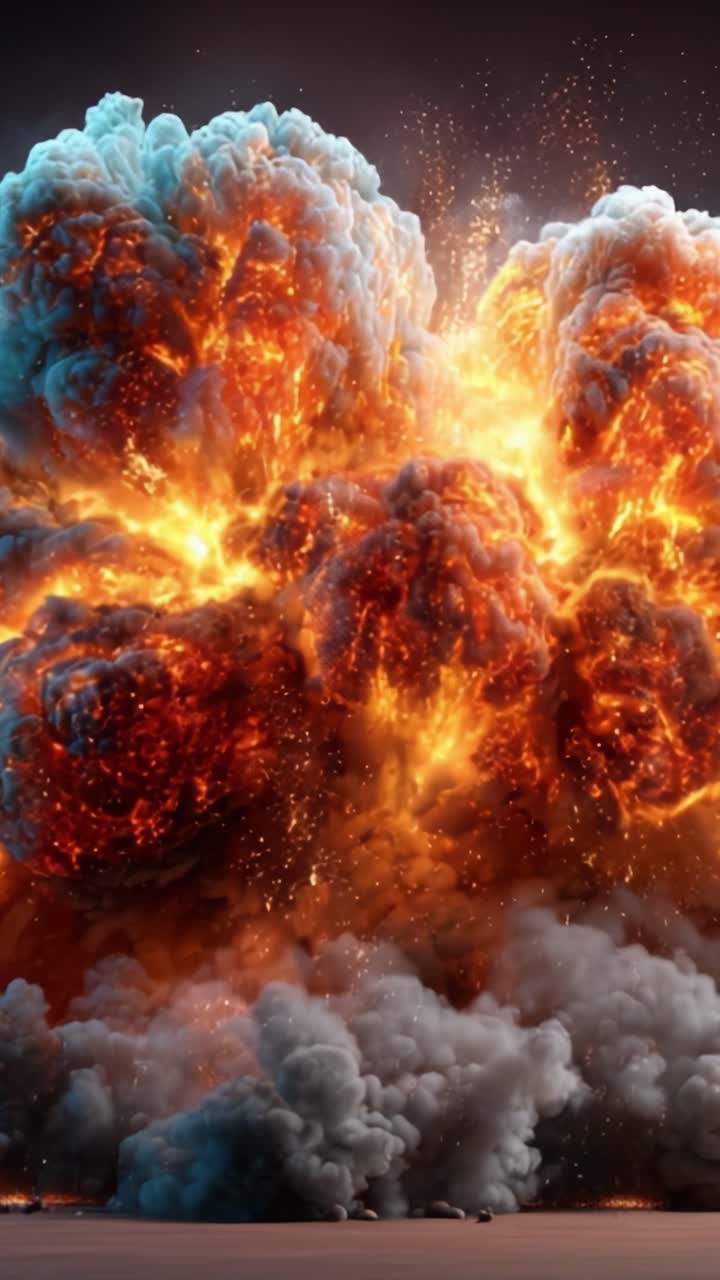 Captivating Explosion Dynamics: A Stunning Display of Fiery Eruption and Vivid Coloration Highlighting the Power of Nature's Forces in a Captivating Moment