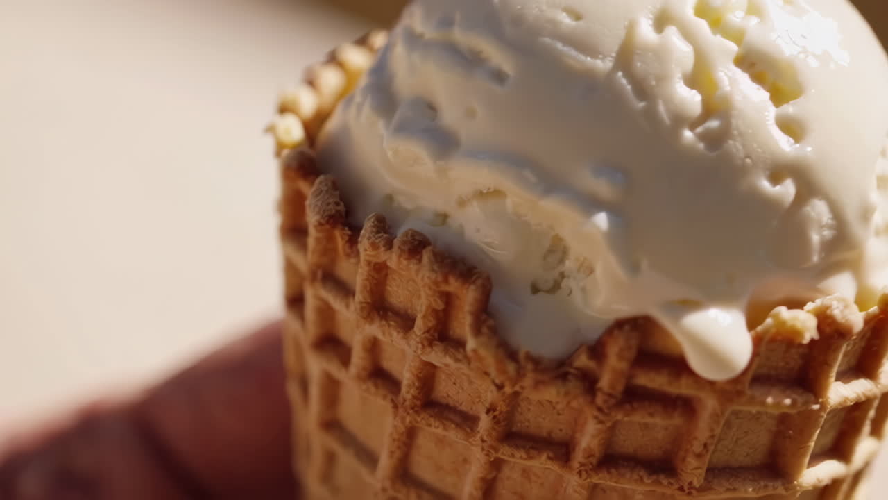 바닐라 아이스크림과 와플 코너