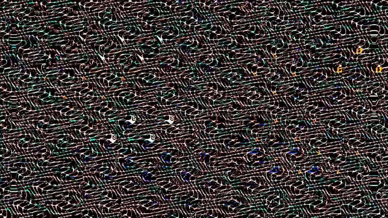 shining bright lines set wave motion, colorful, on black background