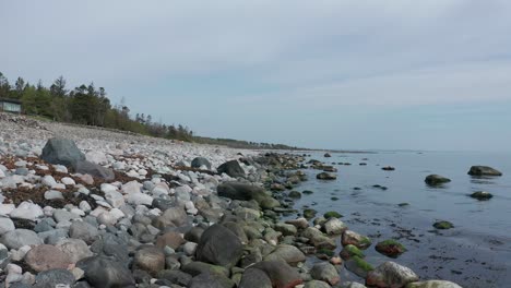 drone footage of pebble shingle beach