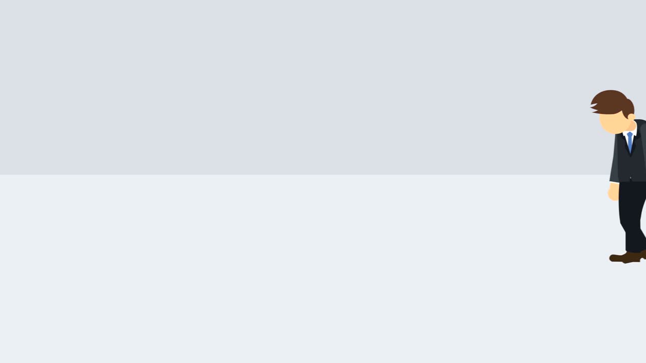 el hombre de negocios cae en el agujero. concepto de riesgo. ilustración de bucle en estilo plano.