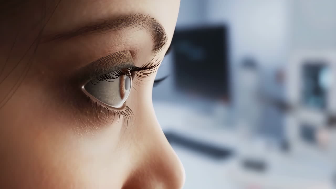 Close-up of a Human Eye in Profile