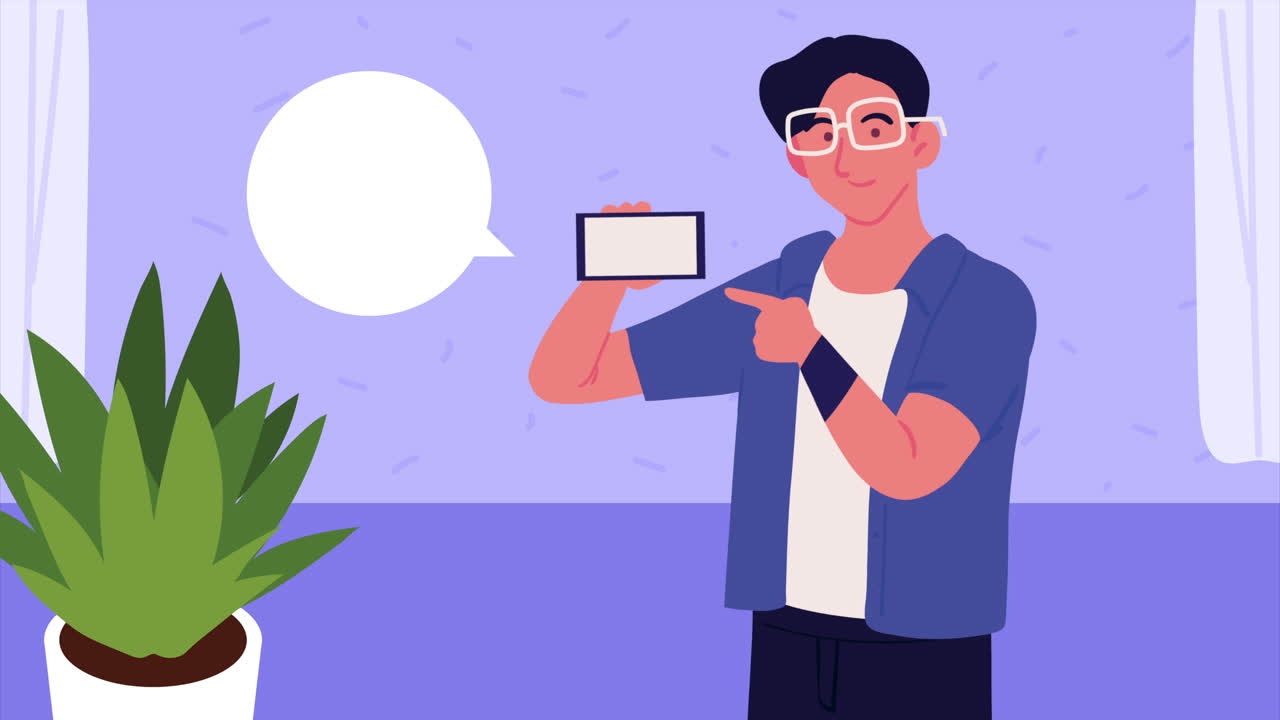 young man using smartphone device