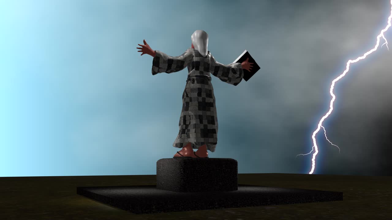 홍수와 노아의 탄생을 알리는 예언자 에노케의 조각