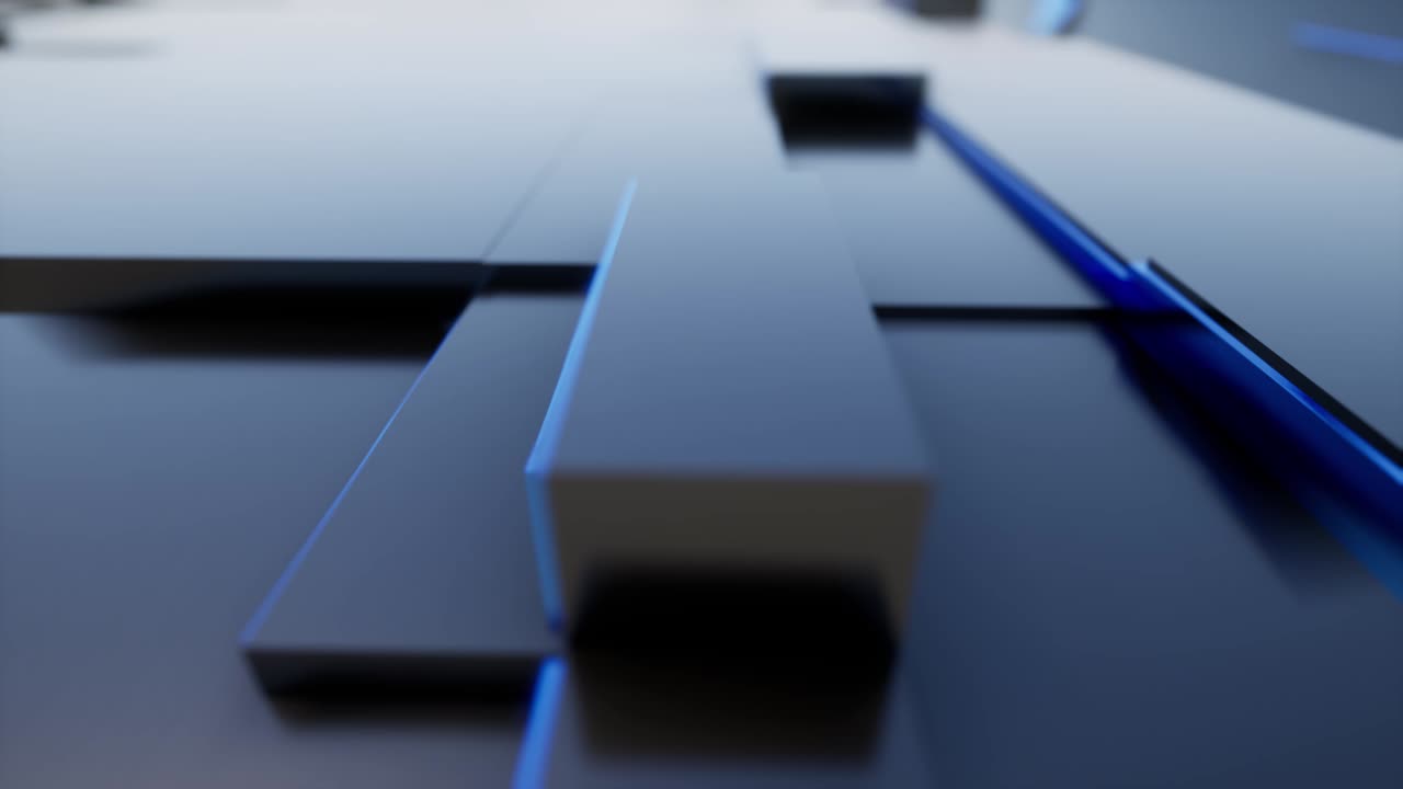 Notizie di business digitali, griglia 3D, sfondo blu