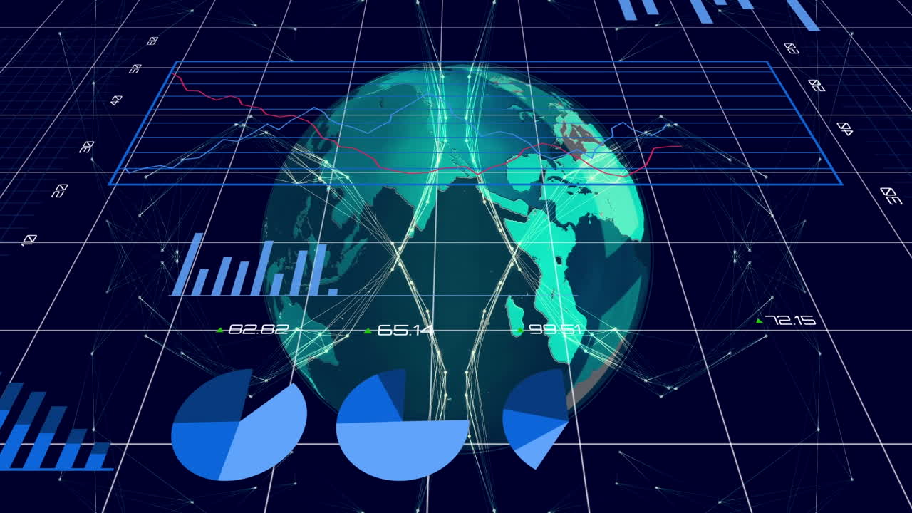 Animation statistics and data processing over globe