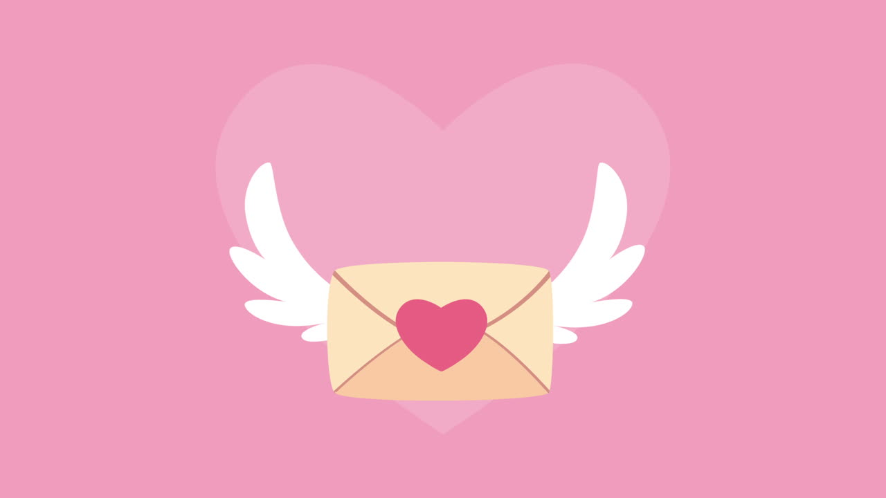 felicità per il giorno di san valentino con una busta d'amore che vola