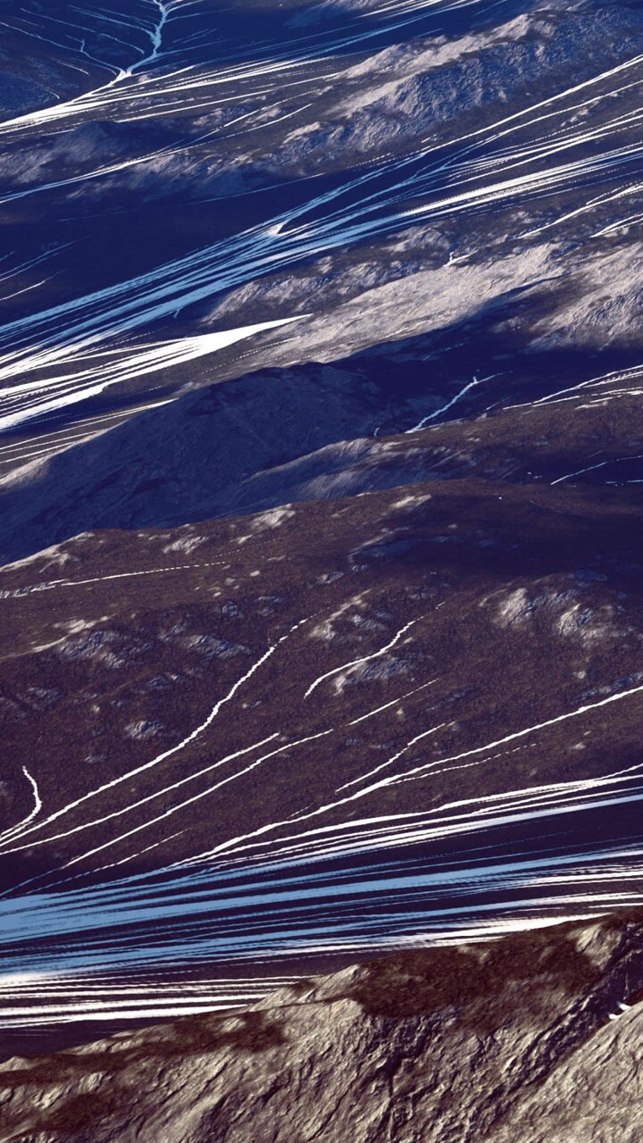 Natural artistry showcases melting snow on a breathtaking landscape