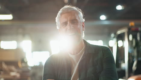 portrait of a smiling carpenter