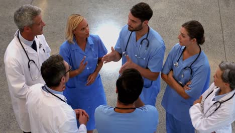 group of doctors speaking together