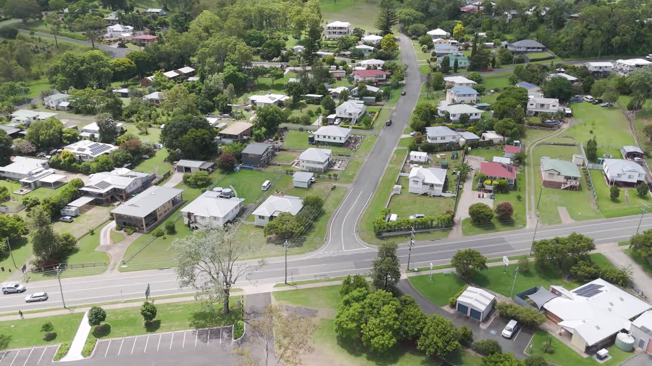 Vista aerea di un'area residenziale suburbana