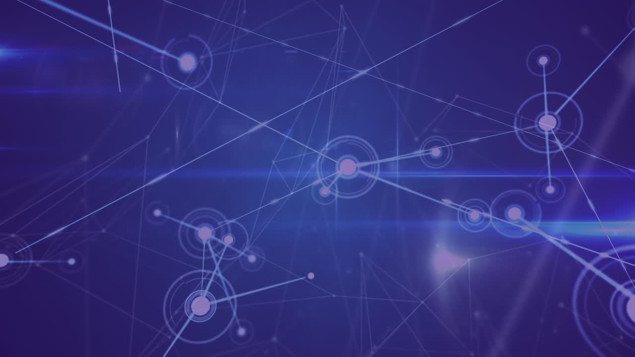 animación del procesamiento de datos sobre un fondo azul